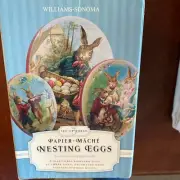 2009 Easter Williams SONOMA~3 Vintage Papier Mache Nesting Eggs - EF567