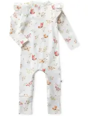 [Snuggle Hunny] Butterfly Organic Growsuit in White