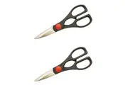2x Cuisena Multipurpose Scissors Stainless Steel Kitchen Herb Cutting Shears BLK