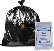 Garbage Bags 54L, 85 x 64 cm - 1 Pack of 50 pcs Black Rubbish Bin Liners - 18 microns Standard-Grade Thickness - Waste Bags for Kitchen, Bathrooms, Household & Cleaning