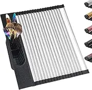 Berglander Dish Drying Rack Over The Sink, L17.5 by W 15" Rollable Stainless Steel Dish Rack with Removable Storage Basket, Perfect for Kitchen Sink