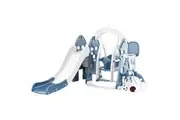 Kids Slide Swing Set 4 in 1 Ladder Climber Basketball Hoop Playground Activity Centre Steps Stairs Indoor Outdoor Freestanding Playset Toy