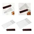 6x Flat BBQ Barbecue Skewer Kebab Stick with Storage Pouch BBQ Pin Stick Kabob