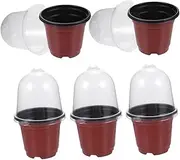 Alasum 5pcs Set Plastic Nursery Planter Set with Humidity Dome Plant Pots for Vegetable and Flower Cultivation Reusable Garden Pots with Drainage for Optimal Growth