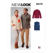 New Look Sewing Pattern N6713 Unisex Zippered Jacket and Vest