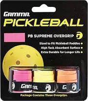Gamma Sports Pickleball Supreme Overgrip, Easy to Apply Grip Tape for Pickle Ball Paddles, Badminton, Squash - Replacement Tacky Over Wrap Bands