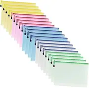 HYTROVE Mesh Zipper Pouches 20pcs File Bags for Office Receipt Organizer School Supplies