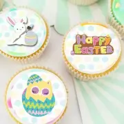 Easter Bunny Rabbit Egg Pre-cut Edible Icing Cupcake or Cookie Toppers