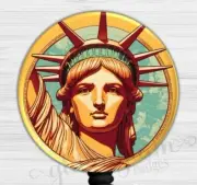 Statue of Liberty Retractable Badge Holder, Patriotic Badge Reel 6621