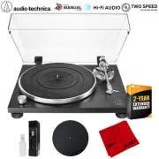 Audio-Technica Fully Manual Belt-Drive Turntable w/ 2Yr Warranty Bundle