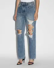 Relax Jean Overkast Trashed - Blue Denim | Ksubi ++