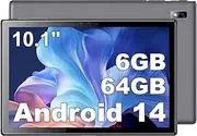 BYYBUO Android 13 Tablet,10.1 inch Tablet with Case, 64GB ROM Quad-Core Processor 5000mAh Battery, 1280x800 IPS FHD Touchscreen 5MP+8MP Camera, Bluetooth, WiFi, SmartPad Gray