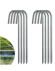 8P Galvanized Steel Tent Pile J-hook Attachment Pile 12-inch Landscape Nail ￣