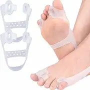 Gel Bunion Pads, Bunion Toe Separators, Toe Corrector Toe Straighteners to Correct Bunions Relief Protector Guards for Thumb and Little Toe Fits Most for Day and Night Support (Transparent, One size)