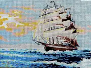 Needlepoint tapestry painted canvas D492 - Frigate (18"x24") GobelinL