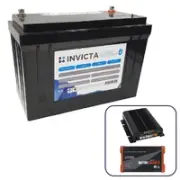 Invicta 12V 125Ah Lithium Battery with Bluetooth + BMPRO 30A 12V DC Battery Charger + BMPR