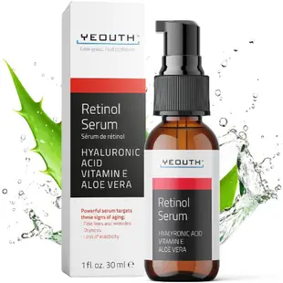 美國【YEOUTH】視黃醇精華液30ml A醇精華(Retinol SERUM) 含玻尿酸、蘆薈、維生素E