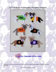 Pitbulls in Halloween Sweaters Magnets- Plastic Canvas Pattern or Kit