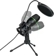 Microphone for PC, Desktop USB Microphone, Double-Mode Interface Electronic Equipment Part for Game Voice Singing Recording Remote Video Conferencing