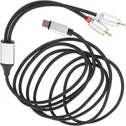 Yardwe 2M USB C to RCA Audio Cable Type C to Stereo Converter for Power Amplifier and Earphones Compact Sound Connection for Smartphones and Tablets Audio Transmission