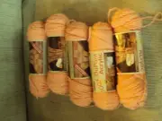 CARON 100% ACRYLIC K YARN 4 full SKEINS COLOR COUNTRY PEACH 1 used skein