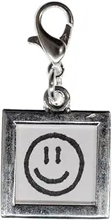 [Miniblings] Dein Foto Charm Picture Silver DIY 18 mm Square – Handmade Fashion Jewellery I Silver Plated Pendant Charm Bracelet – Pendant for Bracelet, 18mm