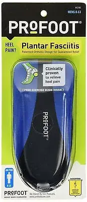 ProFoot Plantar Fasciitis Patented Orthotic Design Men's Size 8-13 1 Pair 2 Pack