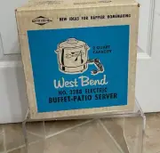 West Bend Stoneware 2 Qt Electric Buffet Patio Server #3288 New Old Stock SEALED