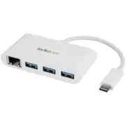 Startech HB30C3AGEPD PORTABLE 3 PORT USB-C HUB WITH 3X USB TYPE-A AND GIGABIT ET