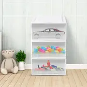 Traderight Kids Toy Box Stackable Storage Drawers Palstic Clothes Organiser Container 3Tier