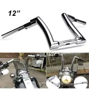 Chrome 12" Rise 2" Ape Hanger Handlebar For Harley Sportster Yamaha Vstar