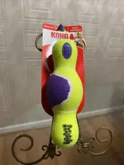 Kong AirDog Interactive Tennis Fetch Squeaker Dumbbell Medium Dog Toy 9”