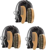 Beavorty Sets Men's Beard Care Kit Barber Soft Beard Brush Comb Shaving Set