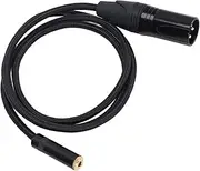 Dpofirs 3.5mm Female Head Turning 3PIN XLR Male Adapter Cable for Transferring CD Speakers PCs Tablets to Microphones
