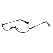 Two-Dimensional Space Eyeglasses Oval Half Glasses Frame Subcultures Eyewear