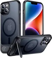 ELEPIK Stronger Magnetic for iPhone 13 Case with Flush Stand [Compatible with MagSafe] [10 FT Military Grade Drop Tested] Slim Matte Silicone iPhone 13 Phone Case, Black