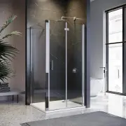 ELEGANT SHOWERS Frameless Bifold Pivot Shower Screen Shower Enclosure 860-1000mm, 860 x 1000mm