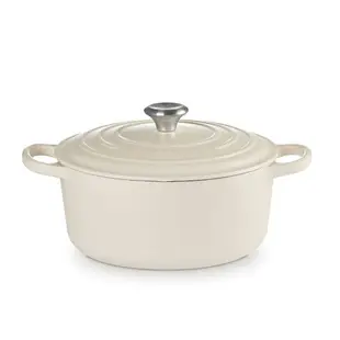 法國 LE CREUSET 典藏圓形鑄鐵鍋 湯鍋 燉鍋 炒鍋 22cm 3.3L 杏仁奶茶 法國製【$199超取免運】