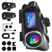 Motorcycle Intercom Helmet Bluetooth Headset LCD Waterproof support FM radio