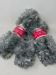 VINTAGE CHRISTMAS SILVER TINSEL GARLAND DELUXE TINSEL TOWN NEW USA RHODE ISLAND