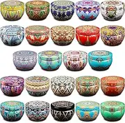 Domivirgo 8oz 24 Pcs Candle Tins for Candle Making Candle Jars 24 Colors