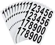 LUTER 10 Sheets of Waterproof Adhesive Mailbox Number Stickers 5,08cm, Black