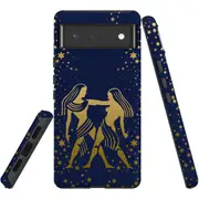 For Google Pixel 6 Case, Shielding Back Cover,Gemini Drawing