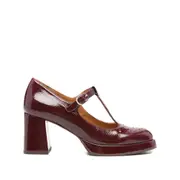 [Chie Mihara] Chie Mihara 70mm T-bar Block-heel Pumps 40 IT RED