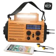 5000 Weather Radio,Solar Hand Crank 5-Way Power Emergency Yellow