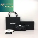 【全國購】 CHANEL BOY 黑色 荔枝紋 牛皮 菱格 霧金釦 拉鍊 4卡 中夾 A80566