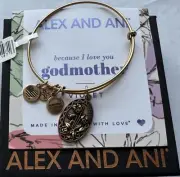 Alex and Ani 'Because I Love You, Godmother II' Violet Charm Bangle