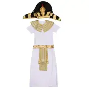 Children Pharaoh Costume Set Pharaoh Hat Robe Collar Kids Egyptian Costume Set