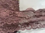 13 yards chocolate Brown scalloped trim lingerie sewing stretch lace 3" wide