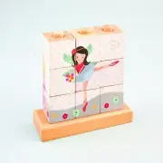 New Floss & Rock Fairy Princess Castle Wood Cube Block Toddler Puzzle